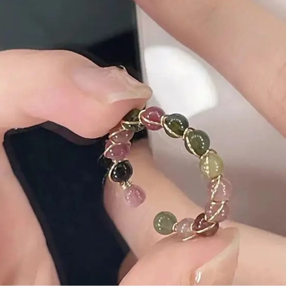 Handcrafted 7 Chakra Crystal Bead Ring , Perfect for Meditation Spiritual Gifts - Picture 1 of 7
